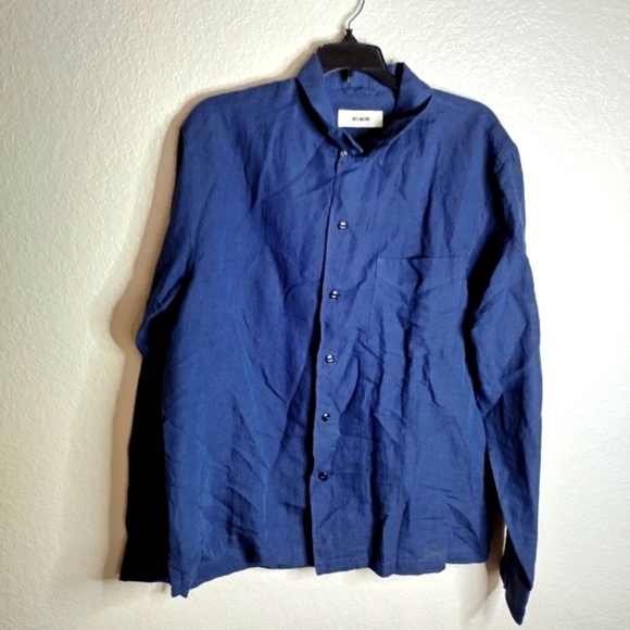 Buck Mason Other - Buck Mason BREEZE COTTON LINEN BAND COLLAR SHIRT sz L